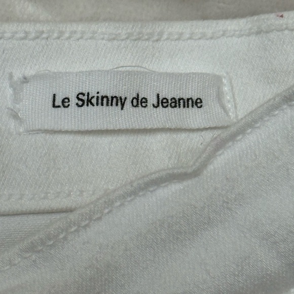 Frame Le Skinny de Jeanne Stagger Raw Hem White Denim White Size 28 - Picture 11 of 16
